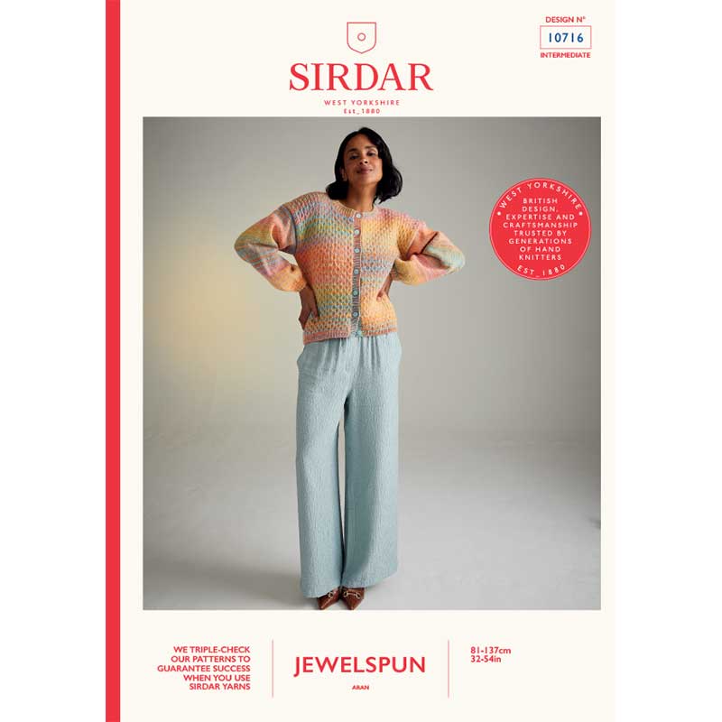 Sirdar Pattern 10716 Twilight Trellis Cardigan in Jewelspun Aran