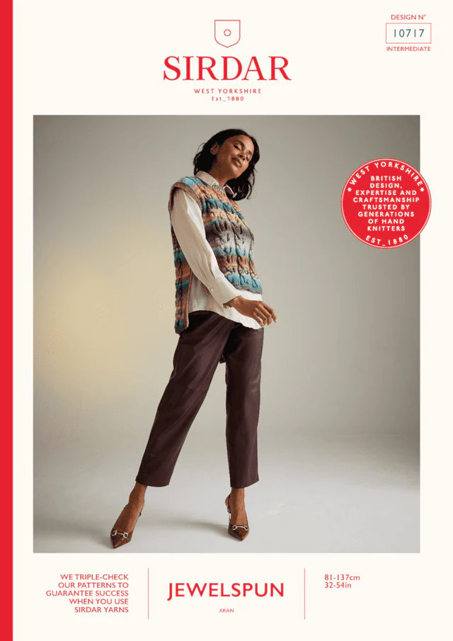 Sirdar Pattern 10717 Staghorn Fern Tabard in Jewelspun Aran