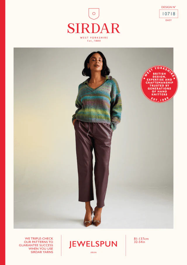 Sirdar Pattern 10718 Midnight Garden sweater in Jewelspun Aran