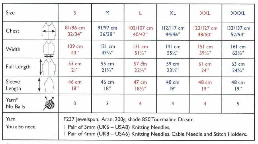 Sirdar Pattern 10719 Sunset Orchard Sweater in Jewelspun Aran