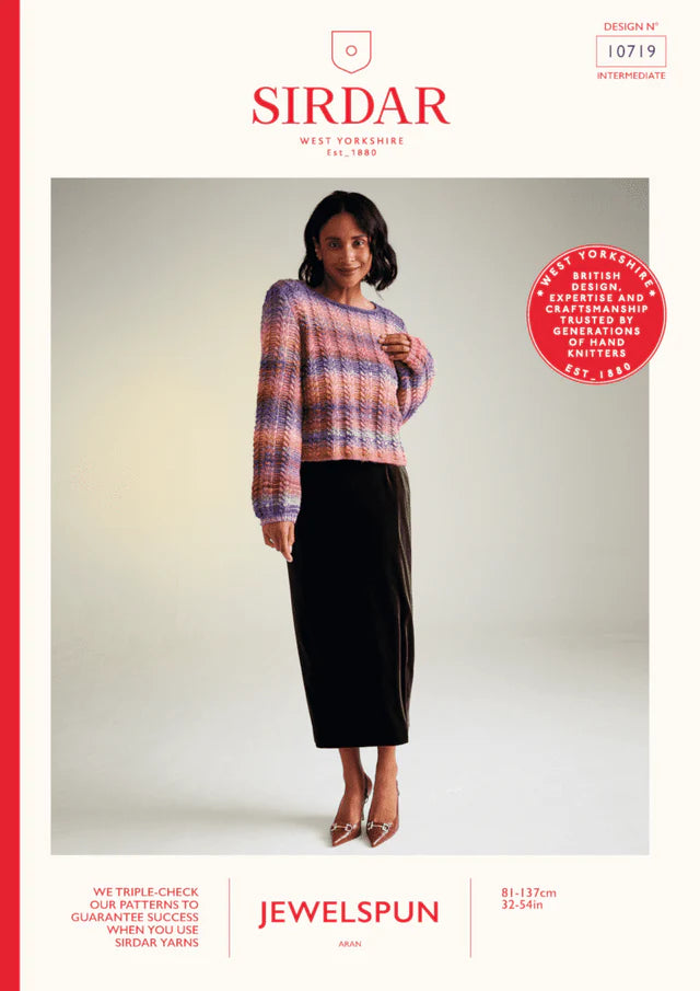 Sirdar Pattern 10719 Sunset Orchard Sweater in Jewelspun Aran