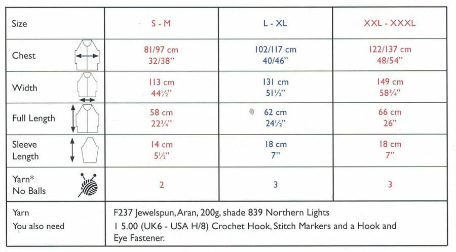 Sirdar Pattern 10725 Moonlit Bloom crochet cardigan in Jewelspun Aran