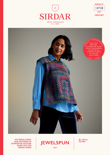 Sirdar Pattern 10728 Twilight Terrace Crochet Tabard in Jewelspun Aran