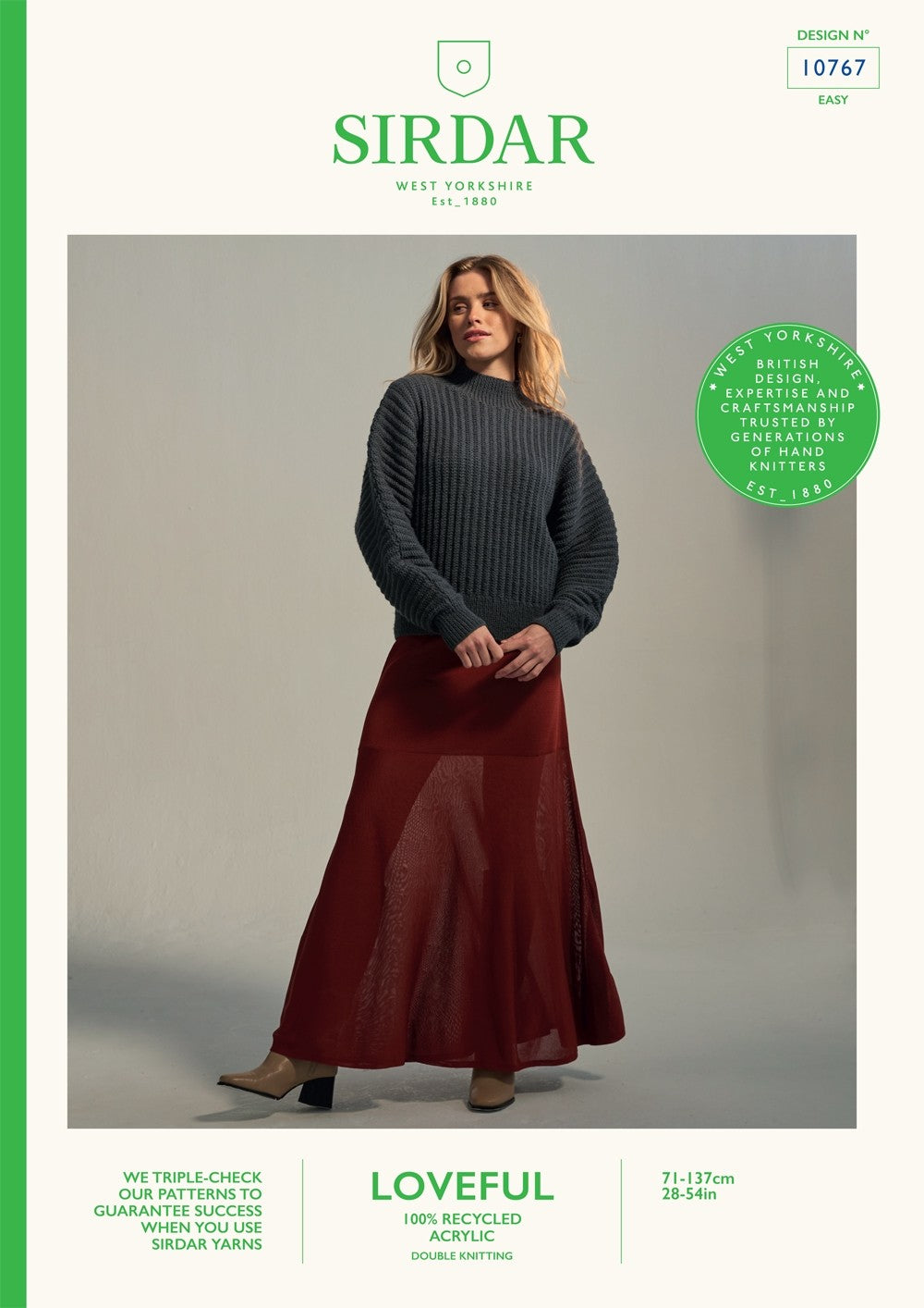 Sirdar Pattern 10767 Windchill Roll Neck in Loveful Recycled DK
