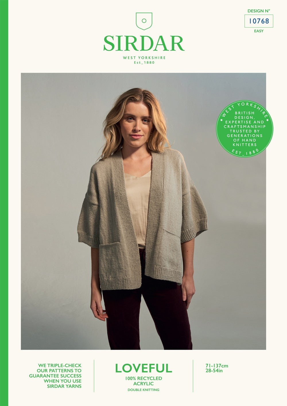 Sirdar Pattern 10768 Ozone Jacket in Loveful Recycled DK