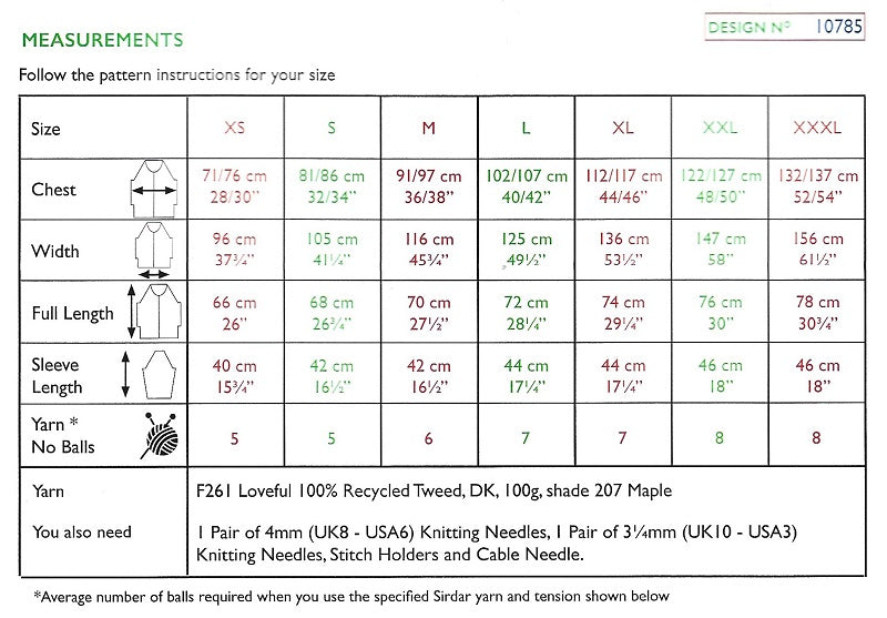 Sirdar Pattern 10785 Cable Crew Sweater in Loveful Recycled DK