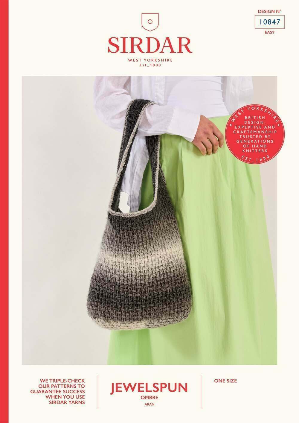 Sirdar Pattern 10847 Knitted Bag in Jewelspun Ombre Aran