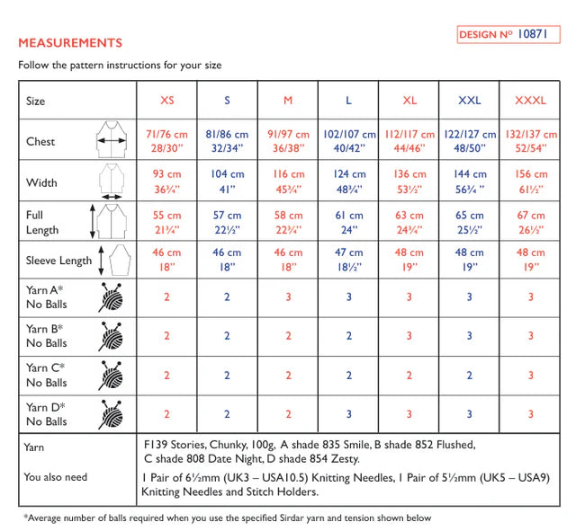 Sirdar Pattern 10871 Wait List Sweater in Stories Chunky