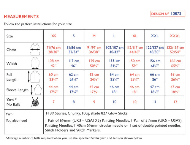 Sirdar Pattern 10873 Over it Sweater in Stories Chunky