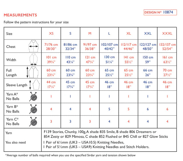 Sirdar Pattern 10874 Rom Com Roll Neck in Stories Chunky