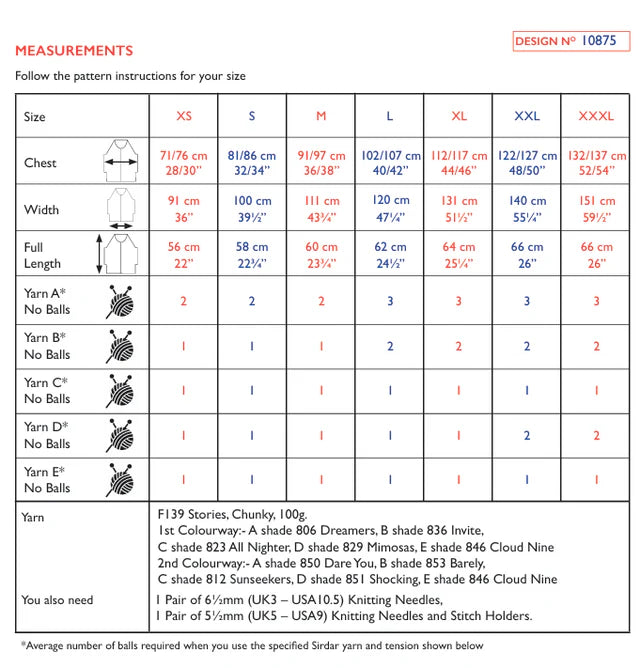 Sirdar Pattern 10875 Today’s Mood Tank in Stories Chunky