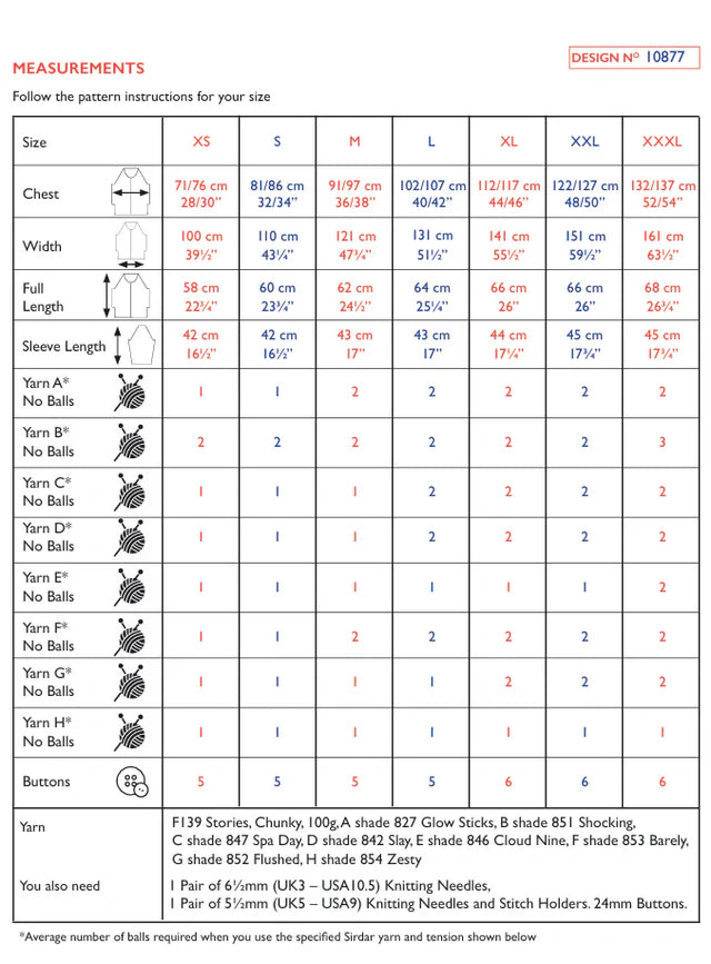 Sirdar Pattern 10877 Cult Stripe Sweater in Stories Chunky