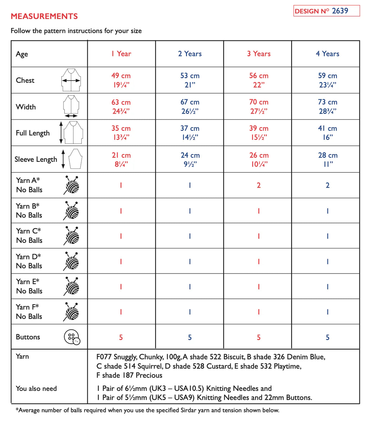 Sirdar Pattern 2639 Scandi-Striped Cardigan in Snuggly Chunky