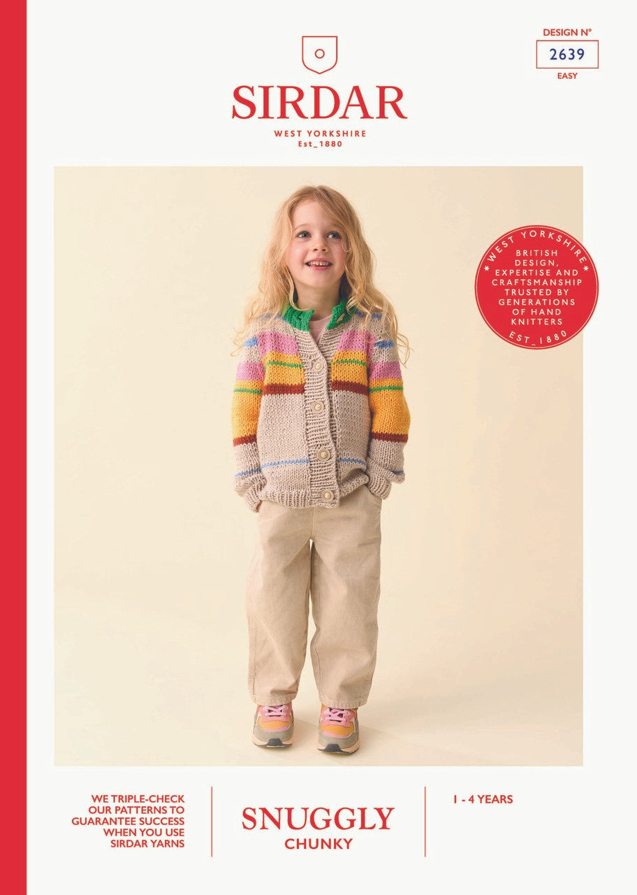 Sirdar Pattern 2639 Scandi-Striped Cardigan in Snuggly Chunky