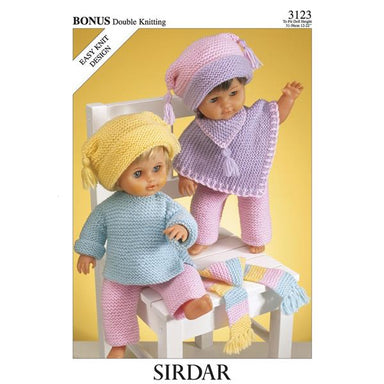 Sirdar Pattern 3123 Doll's Clothes & Accessories in DK