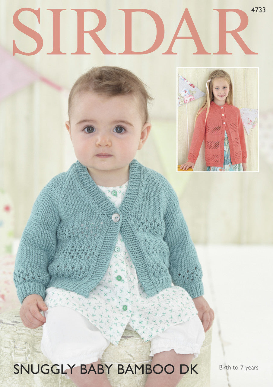 Sirdar Pattern 4733 Baby & Kids Cardigan in Snuggly Baby Bamboo DK
