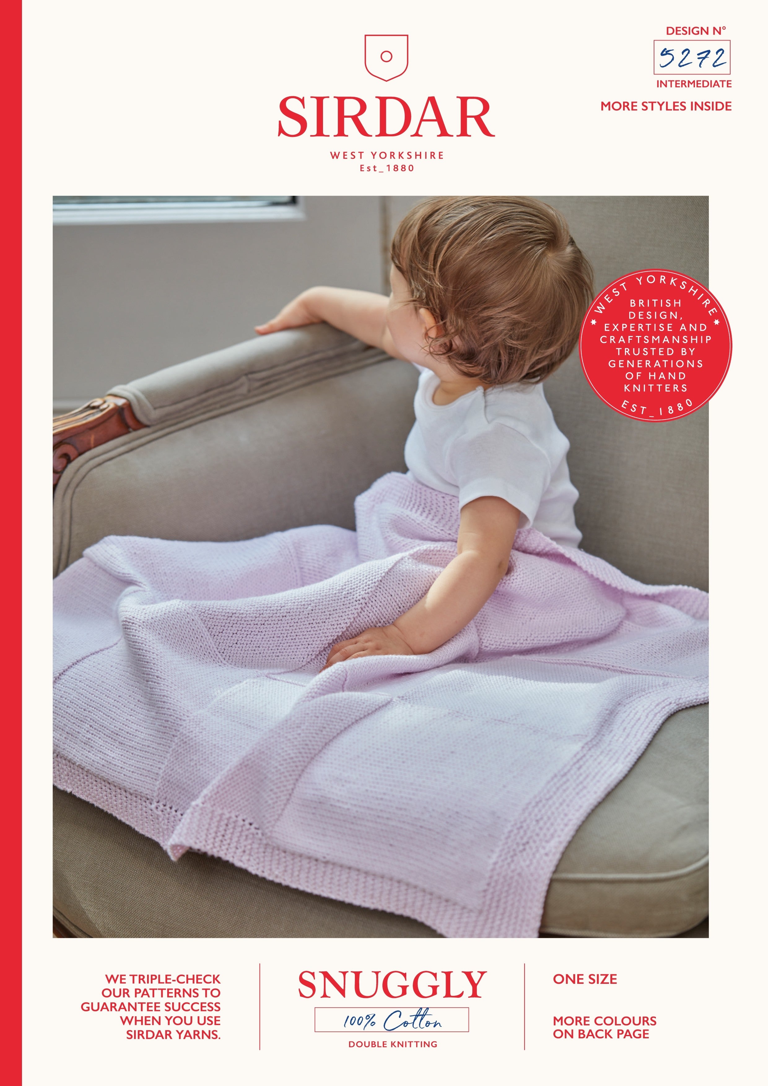 Sirdar Pattern 5272 Blanket in Snuggly 100% Cotton DK