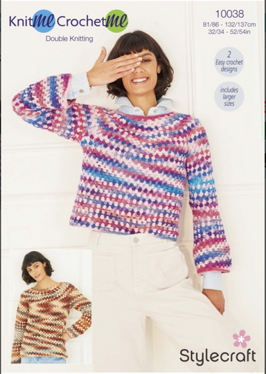 Stylecraft Pattern 10038 Crochet Tops in 'Knit me, Crochet me' DK