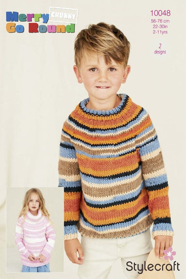 Stylecraft Pattern 10048 Sweaters in Merry Go Round Chunky