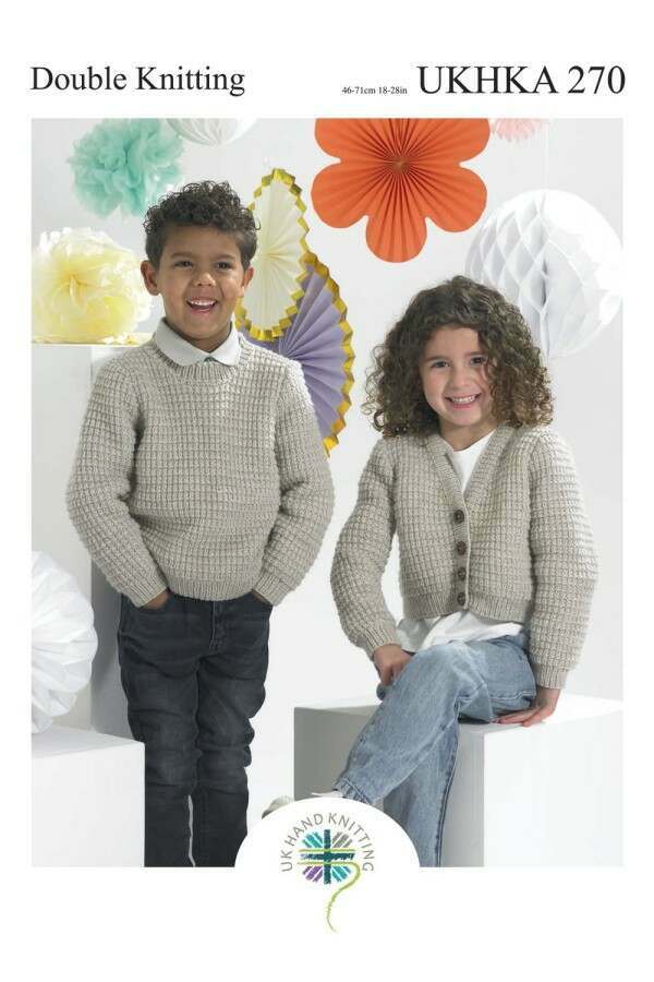 UKHKA Pattern 270 Childrens' Sweater & Cardigan in DK