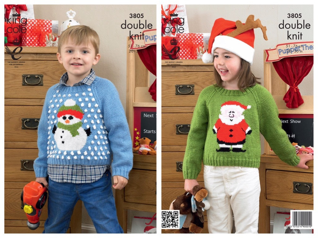 King Cole Pattern 3805 Christmas Sweaters in Pricewise DK