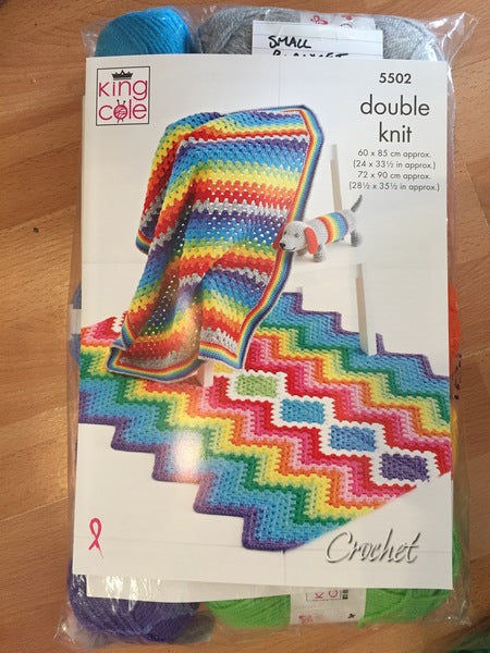 King Cole Crochet Blanket #5502 - Yarn & Pattern Pack - Small