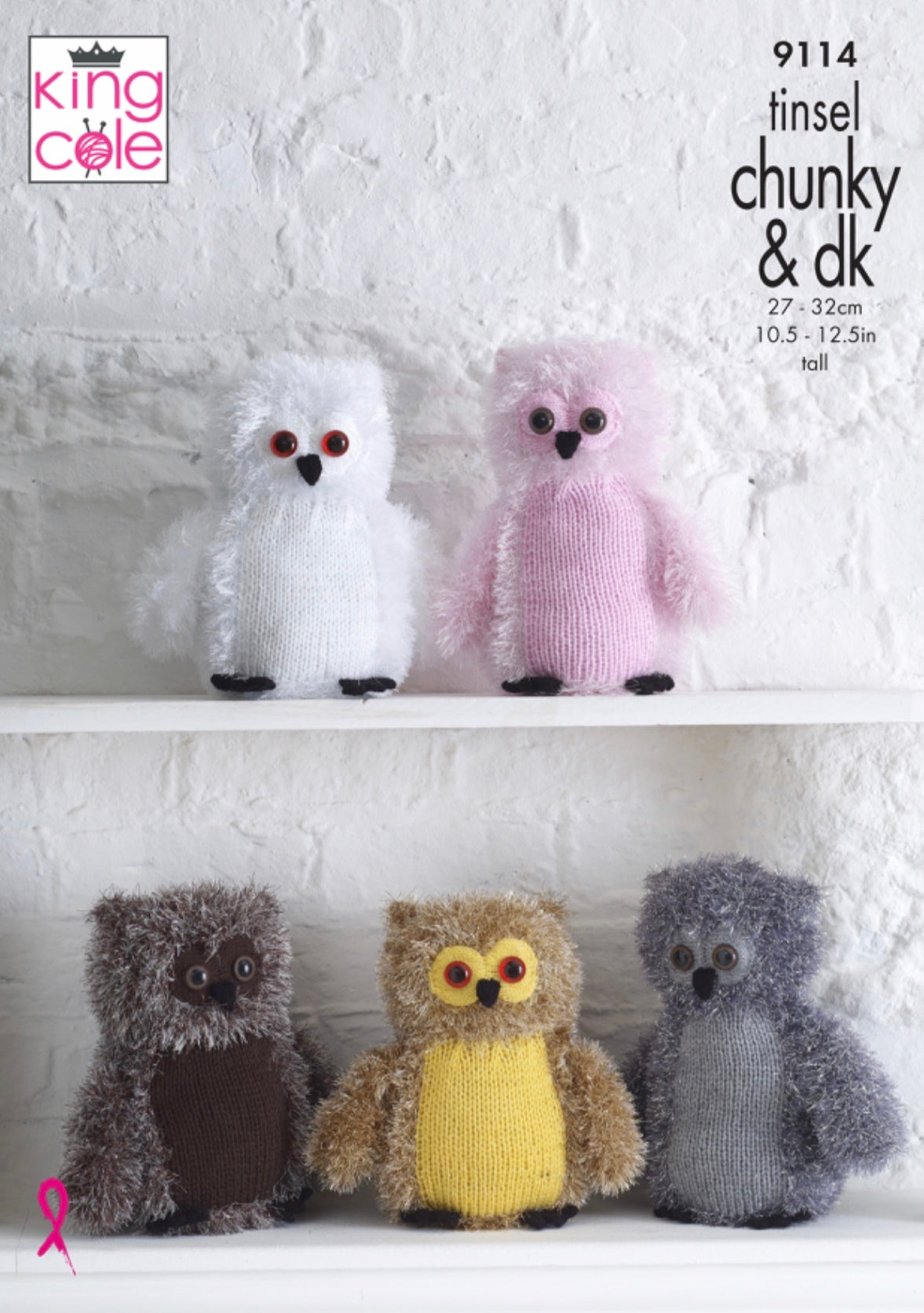 King Cole Pattern 9114 Owls in Tinsel Chunky