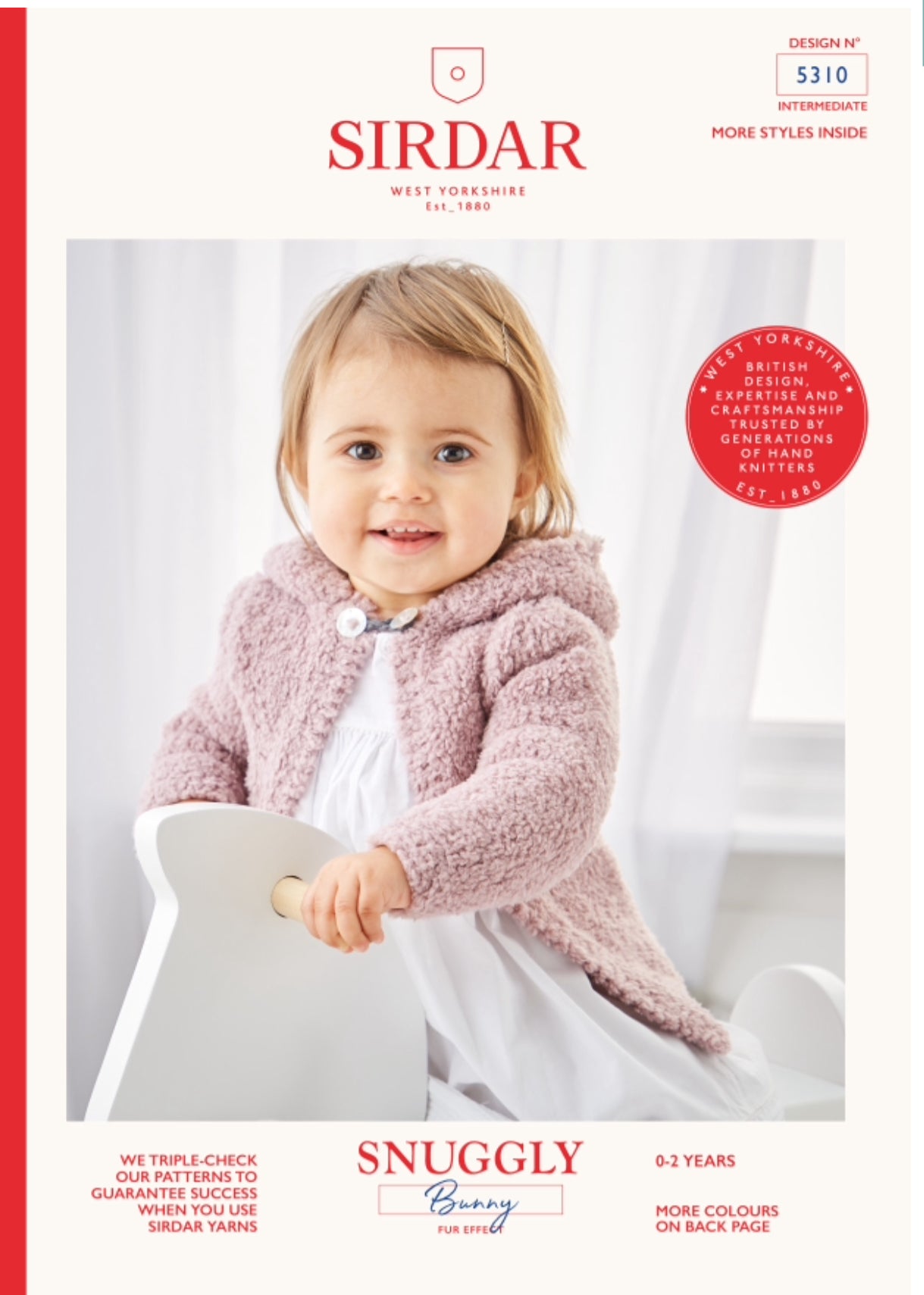 Sirdar 5310 Hooded Jacket and Round Neck Jacket in Snuggly Bunny