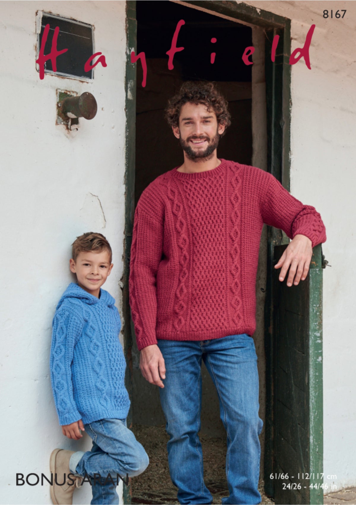 Hayfield Pattern 8167 Men’s and Boy’s Sweaters in Aran