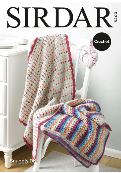 Sirdar Pattern 5203 Crochet Blankets in Snuggly DK