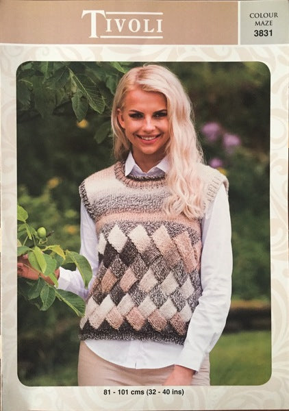 Tivoli Ladies sleeveless chunky sweater 3831
