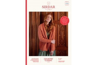 Sirdar 10165 Women’s Shawl Collar Cardigan in Country Classic Worsted