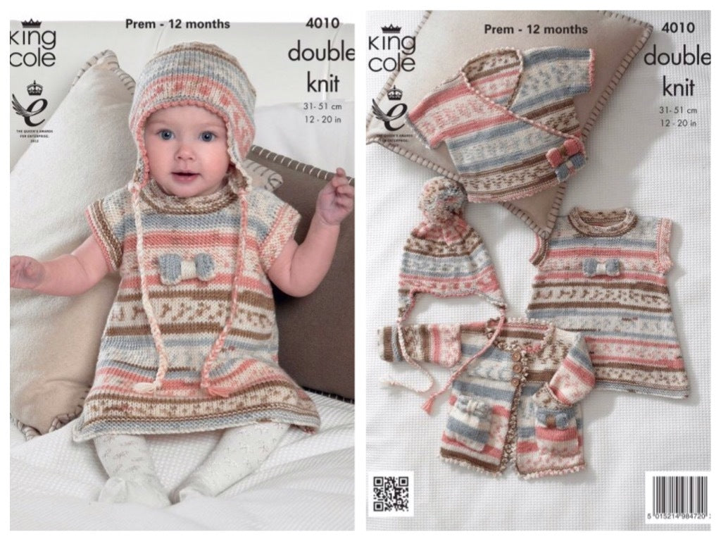 King Cole Pattern 4010 Baby Set in Cherish DK