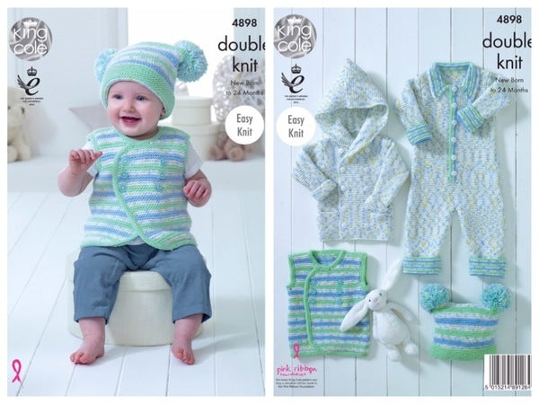 King Cole Pattern 4898 Baby Set in Cherish Dash and Cherished DK