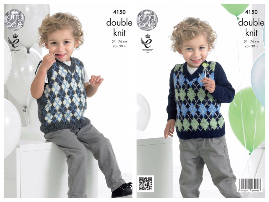 King Cole Pattern 4150 Boys Slipover and Sweater in Comfort DK