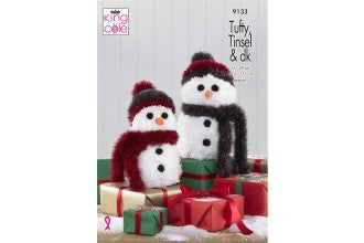 King Cole Pattern 9133 Snowmen in Tufty Super Chunky, Tinsel Chunky and Dollymix DK