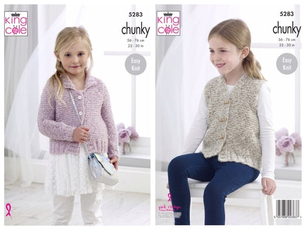 King Cole Pattern 5283 Cardigan and Waistcoat in Indulge Chunky