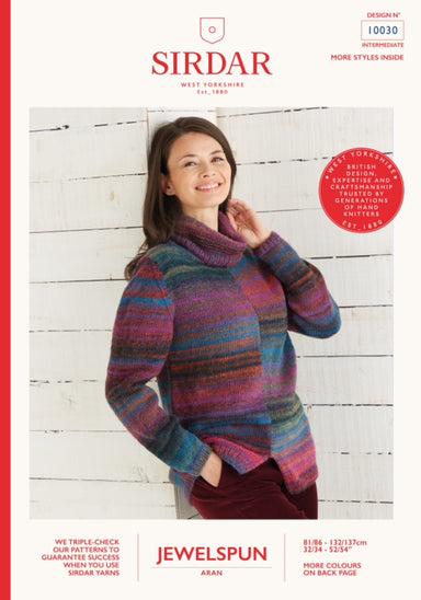 Sirdar 10030 Two Tone Sweater in Jewelspun