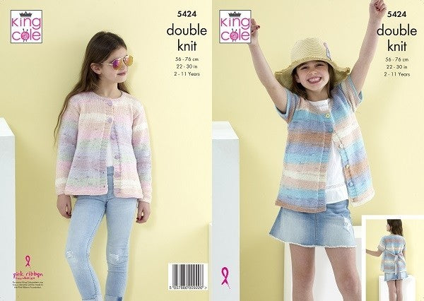 King Cole Pattern 5424 Cardigans in Beaches DK
