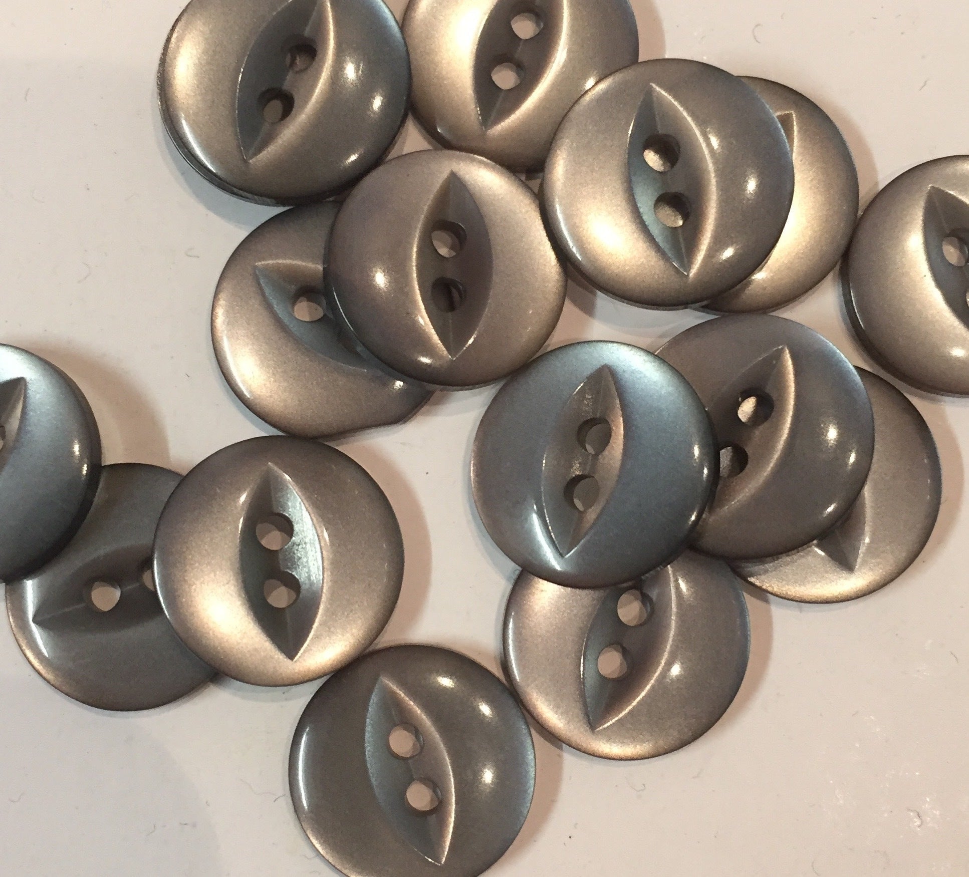 Grey Fish eye plastic buttons