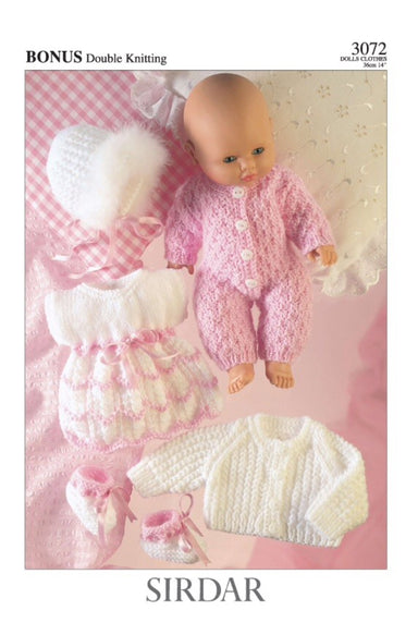 Sirdar 3072 Doll's Clothes in Bonus DK