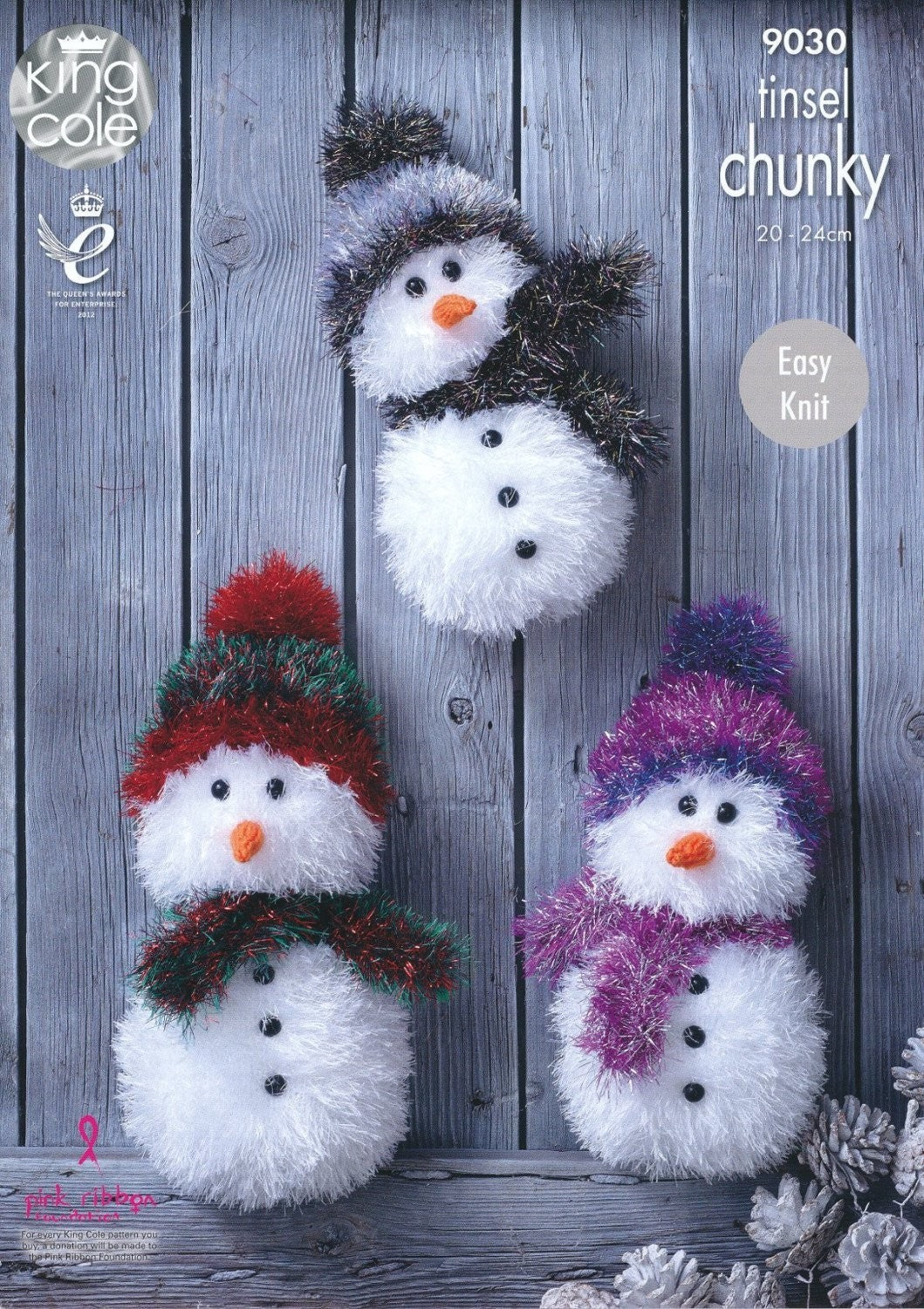 King Cole Pattern 9030 Tinsel Chunky Snowmen