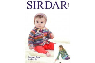 Sirdar 5154 Cardigans and Bonnet in Snuggly Baby Crofter DK