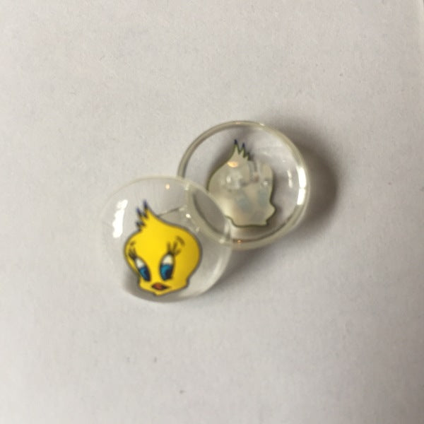 Clear Tweety Pie buttons