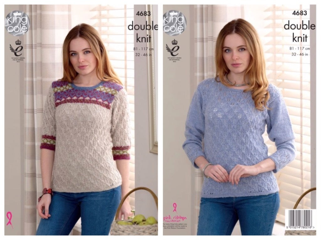 King Cole Pattern 4683 Sweaters in Pananche DK