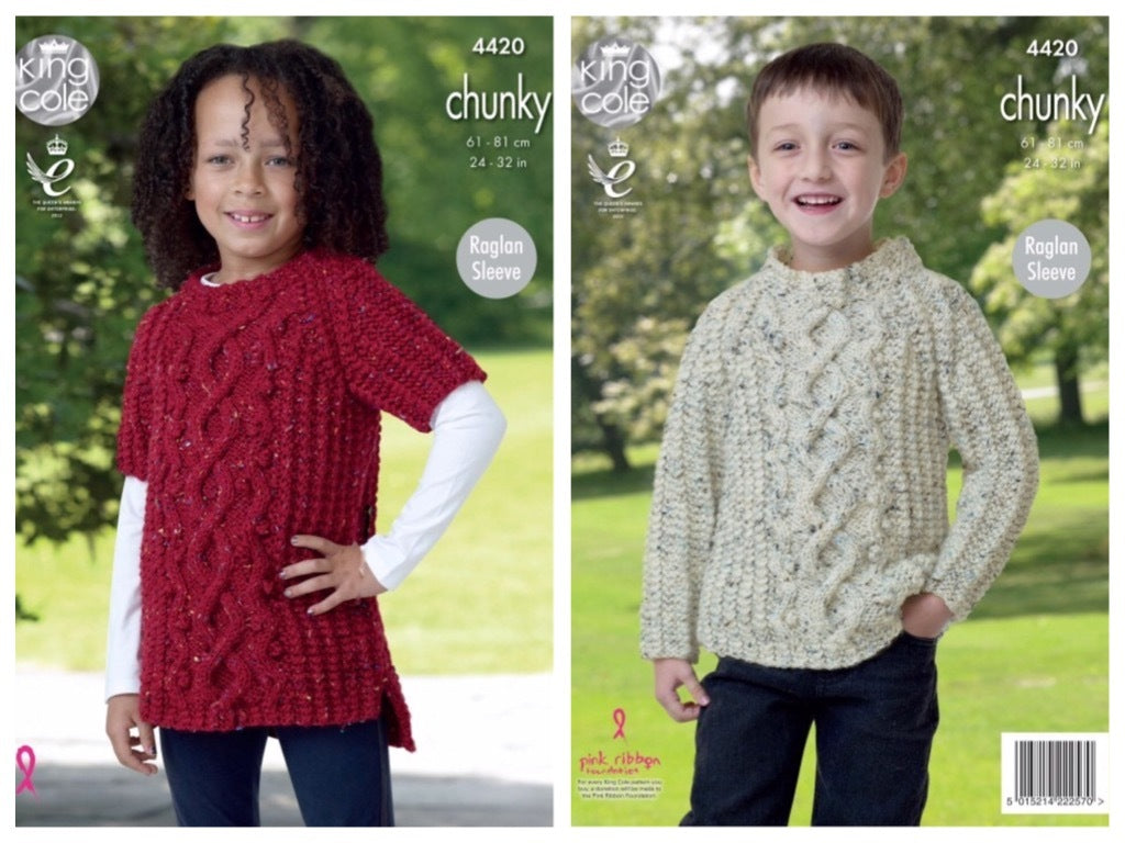 King Cole Pattern 4420 Sweater and Tunic in Chunky Tweed