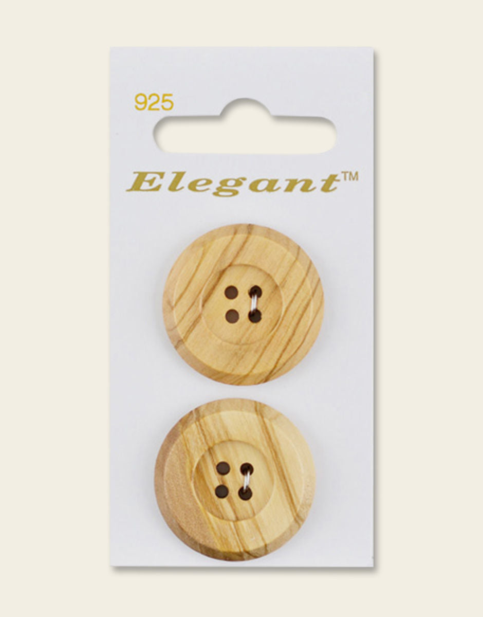 Sirdar Elegant Buttons - 925 - Natural Wood 4-Hole