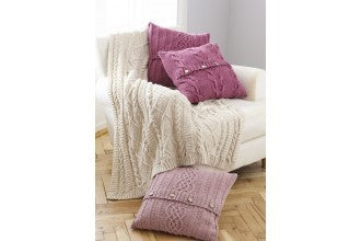 King Cole Pattern 5660 Throw and Cushion Covers in Forest Aran