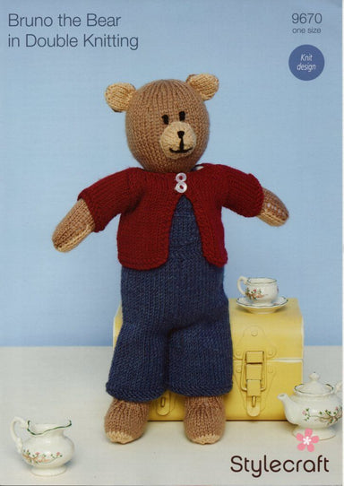 Stylecraft Knitting pattern 9670 Bruno the Bear in DK