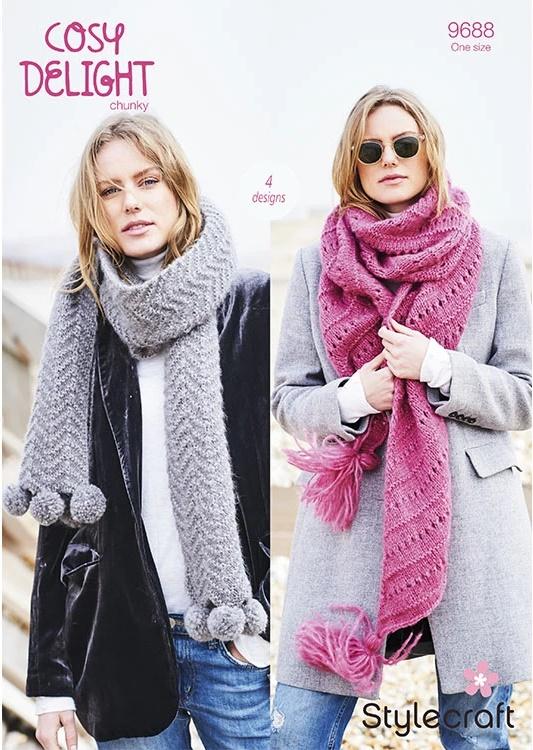 Stylecraft 9688 Hat, Snood and Shawls in Cosy Delight Chunky